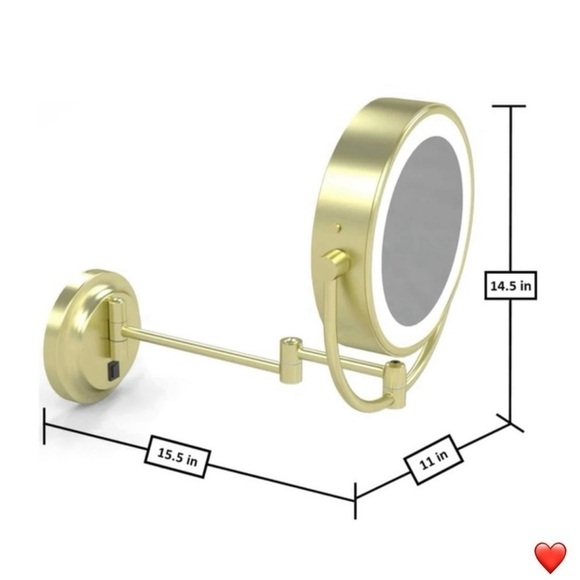 Kimball & Young Magnifying LED Lighted Makeup Mirror Brushed Brass Hardwired - Picture 3 of 16
